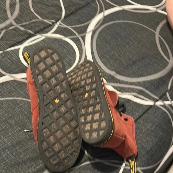 Dr. Martens Women's Rust Red Canvas Combat Boots - Picture 3 of 6